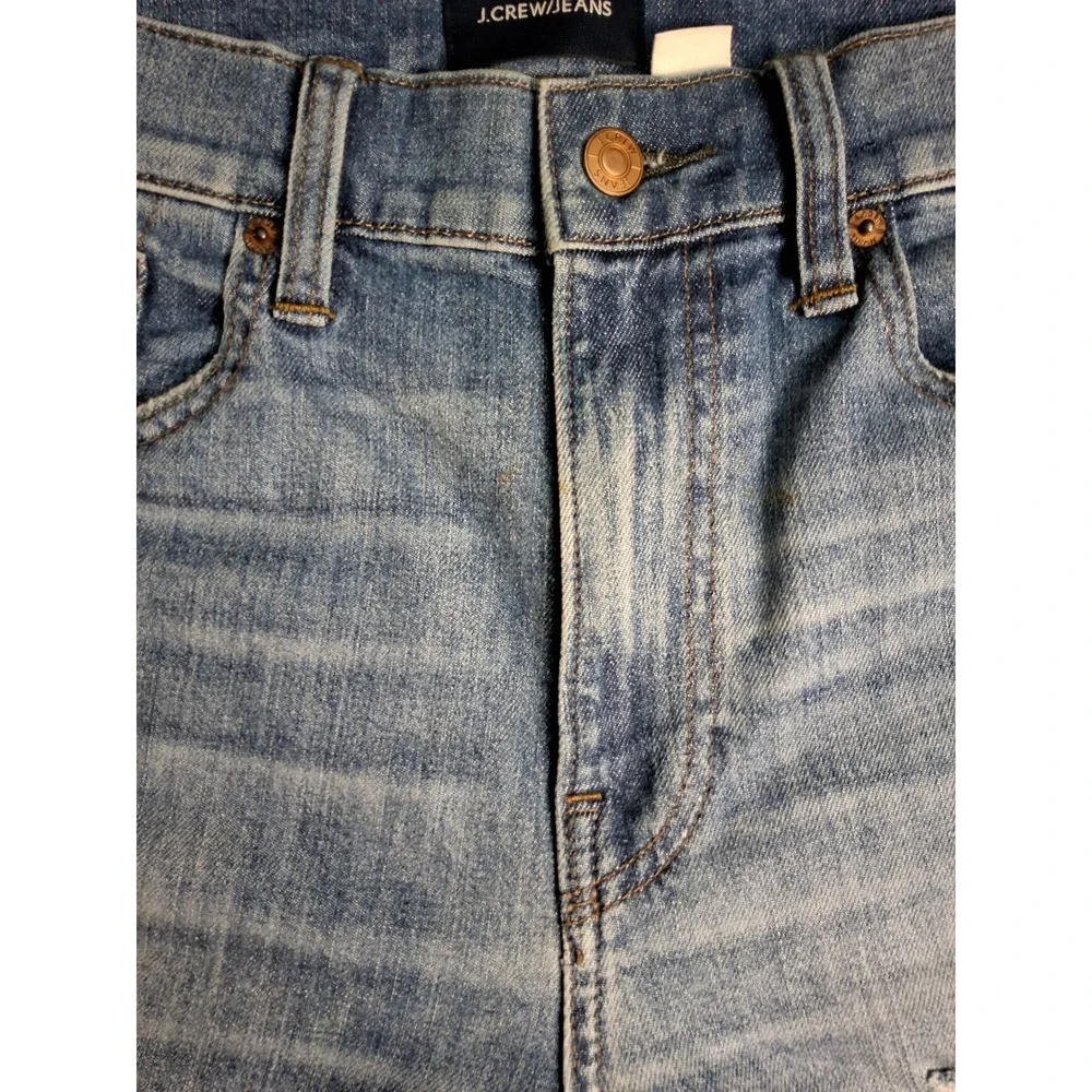 J.Crew Mens Distressed Light Wash‎ Straight Leg Denim Jeans Blue